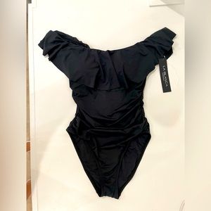 NWT La Blanca Black Off The Shoulder Swimsuit